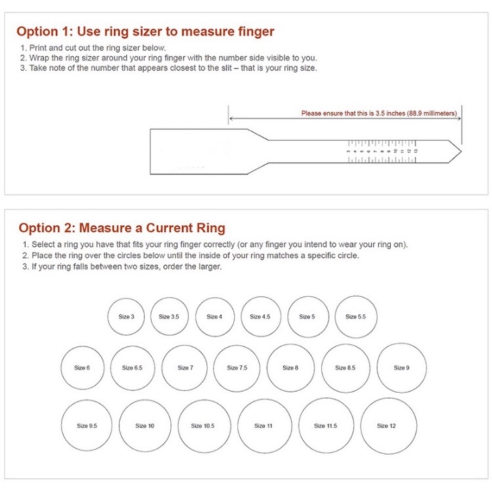 CHART Ring sizing